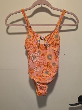 Roxy Orange Floral One-Piece Swim 015